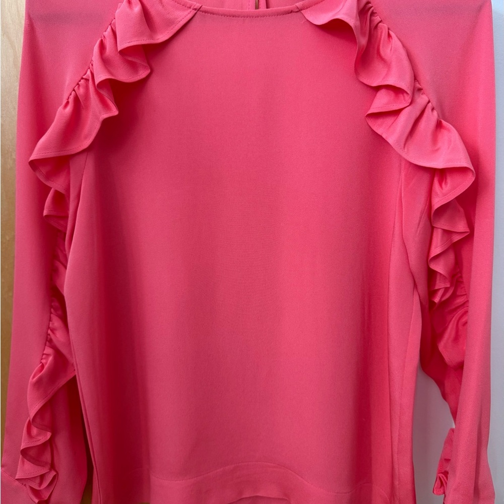 J.CREW COLLECTION SILK RUFFLE SLEEVE BLOUSE - Picture 3 of 13